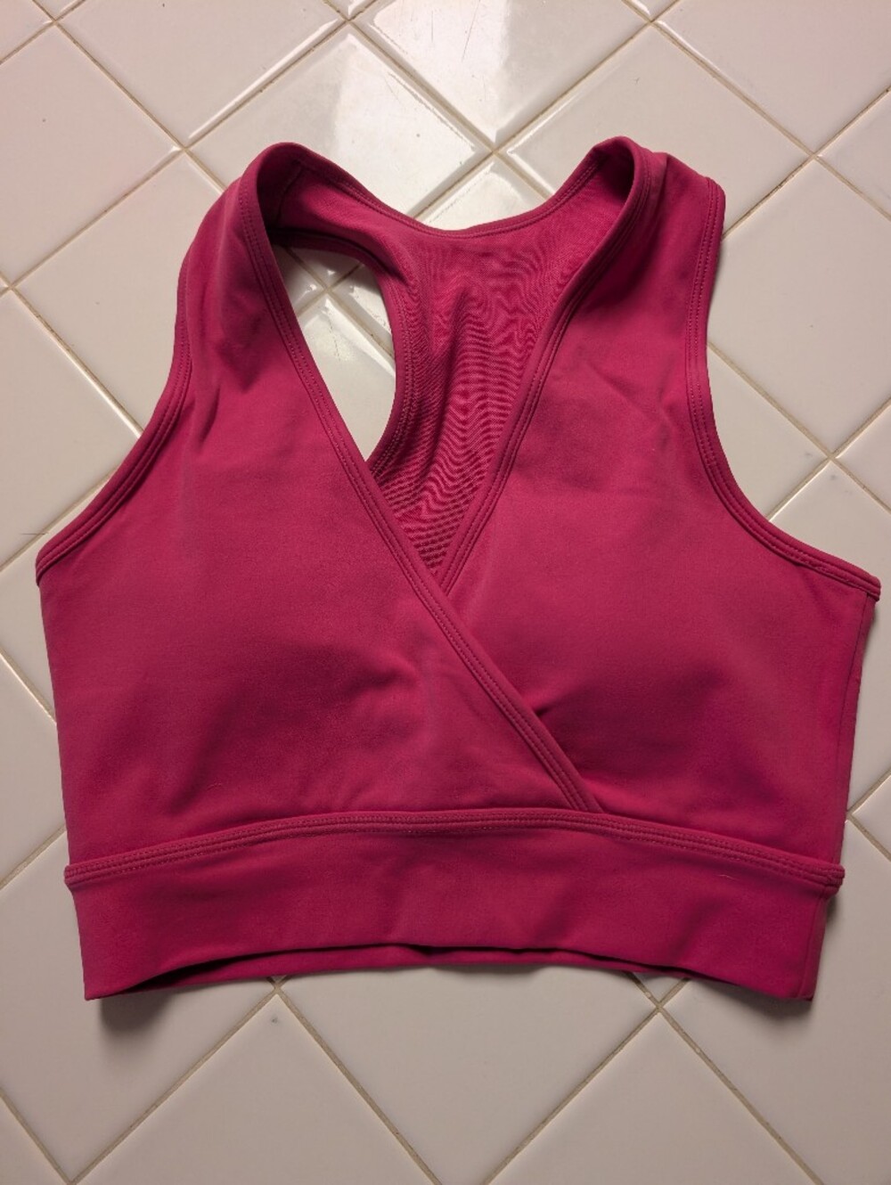 Mono B Hot Pink Seamless Racerback Sports Bra